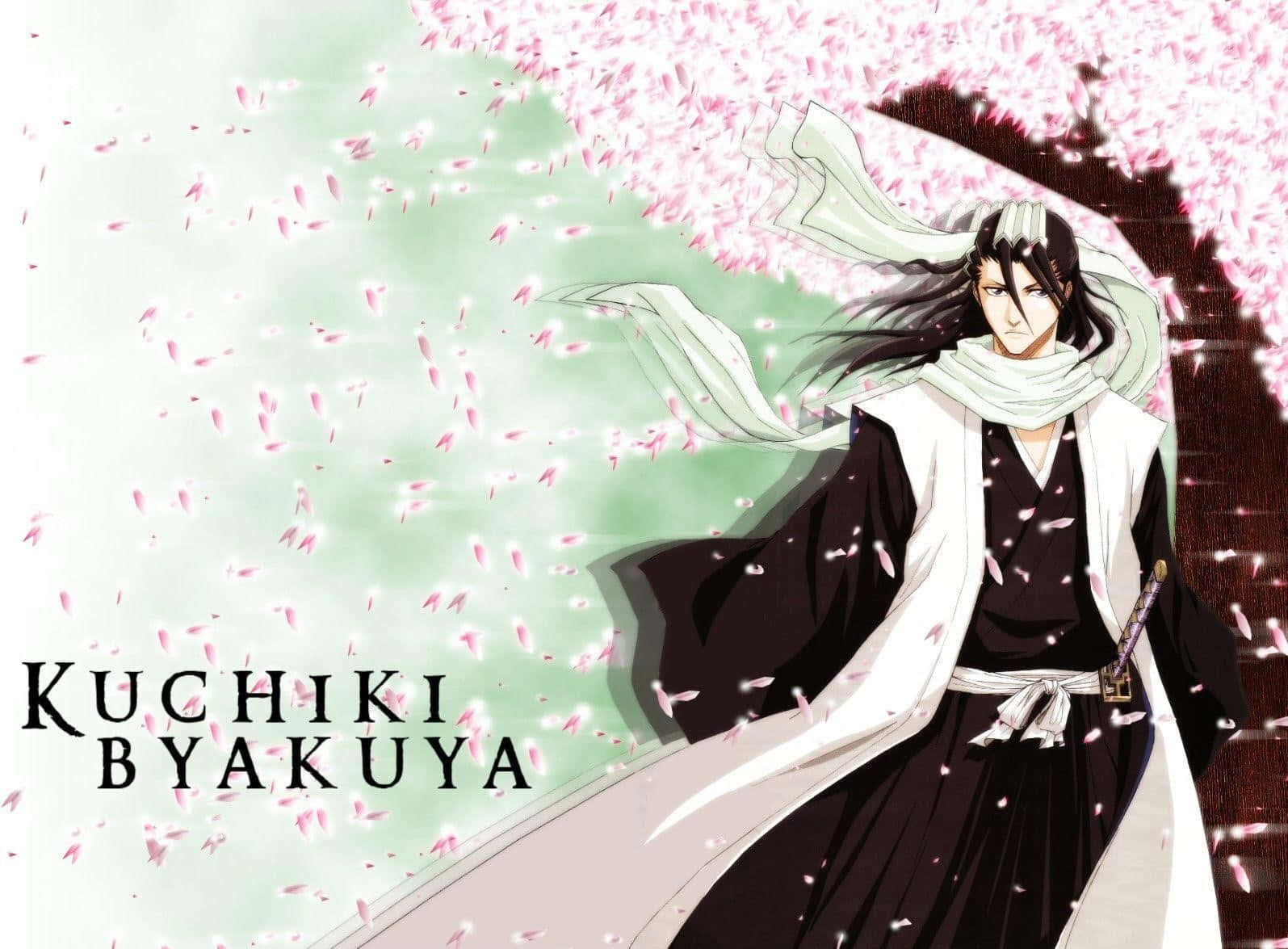 Byakuya Kuchiki, cherry blossom tree, pink petals, HD Desktop Wallpaper