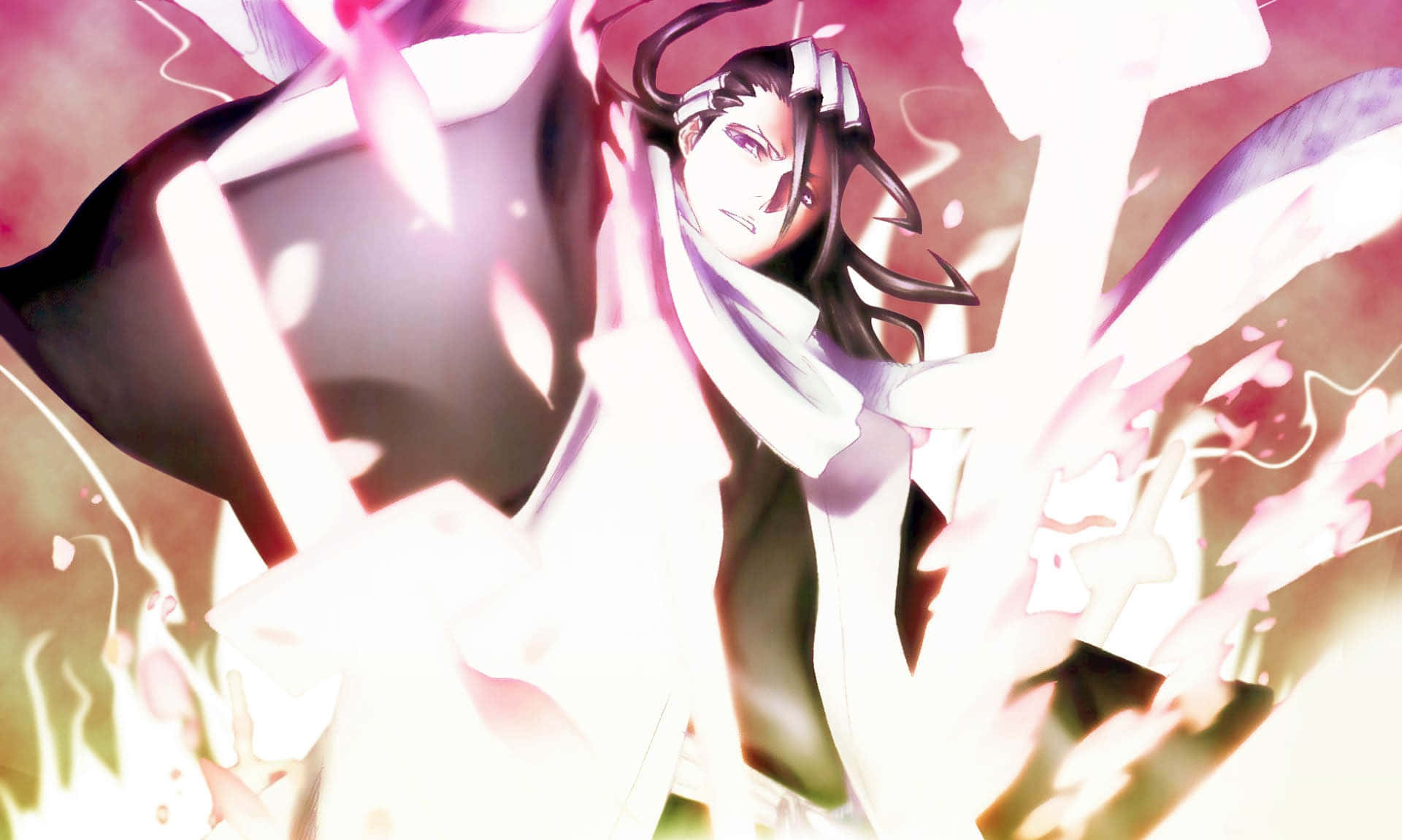 Byakuya Kuchiki, dark hair, white attire, Full HD Desktop Wallpaper