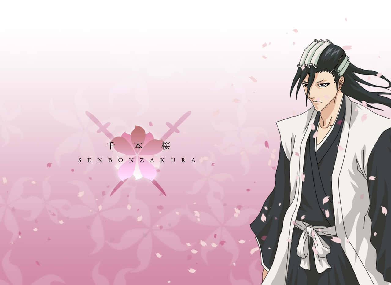 Byakuya Kuchiki, black hair, white robe, SD Desktop Wallpaper