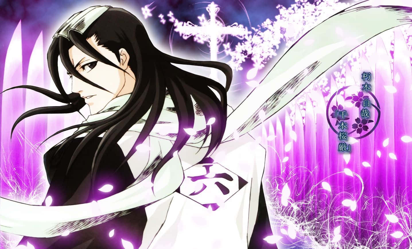 Byakuya Kuchiki, long black hair, white outfit, HD Desktop Wallpaper