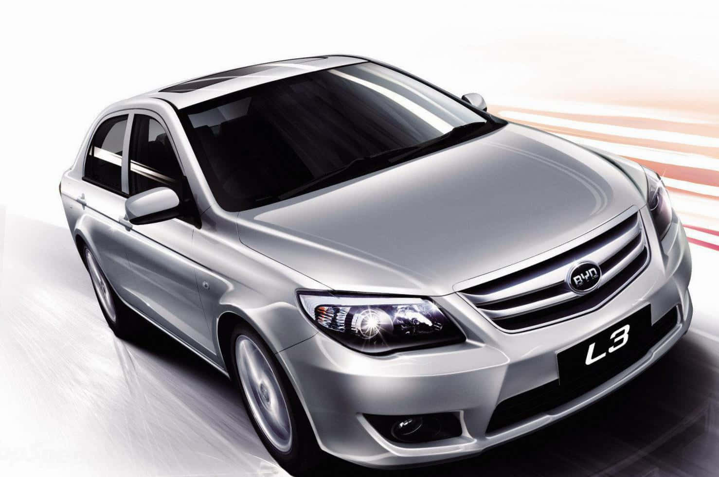 BYD F3, silver, motion blur streaks, HD Desktop Wallpaper