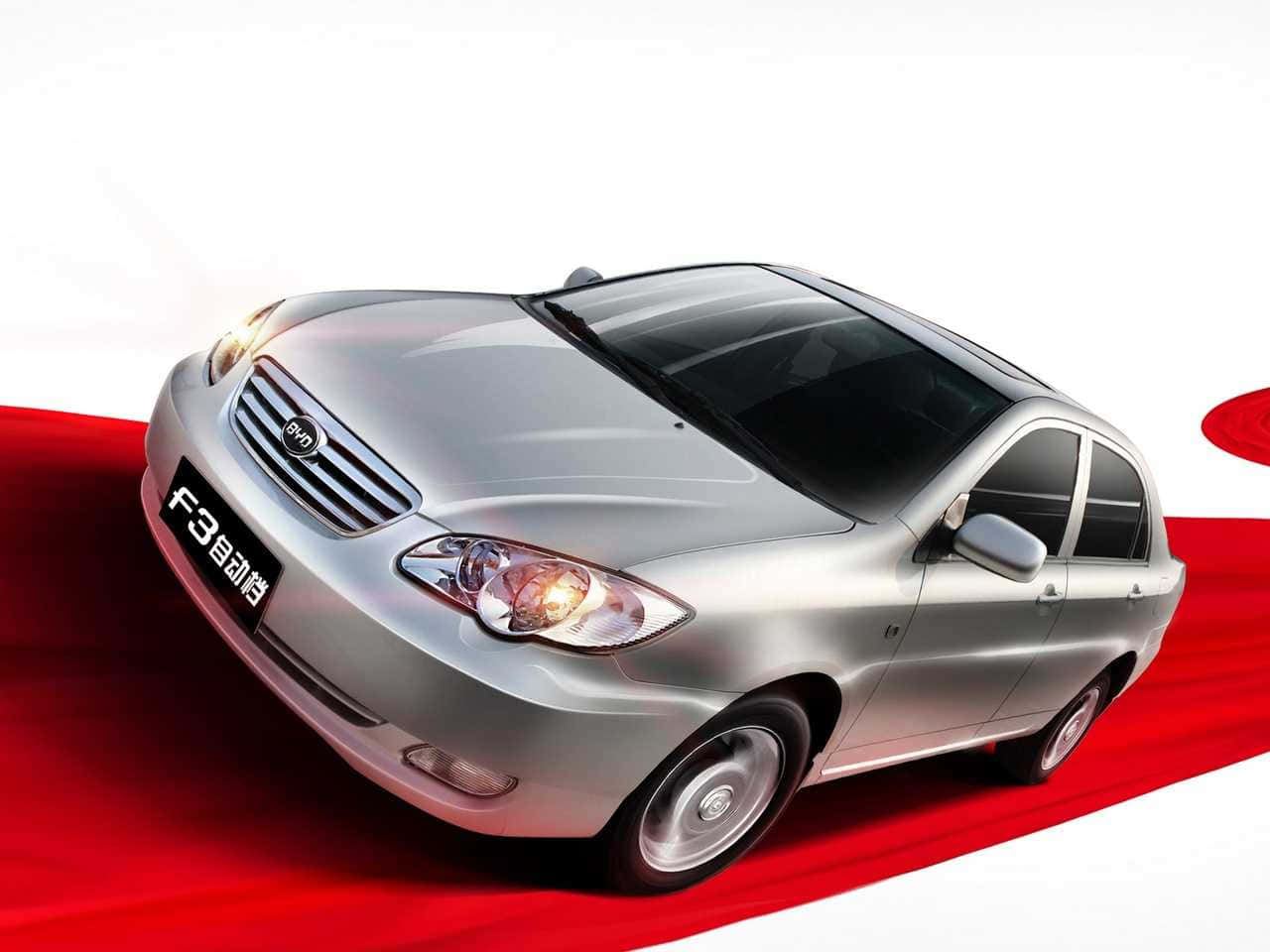 BYD F3, sleek silver, studio lights, HD Desktop Wallpaper