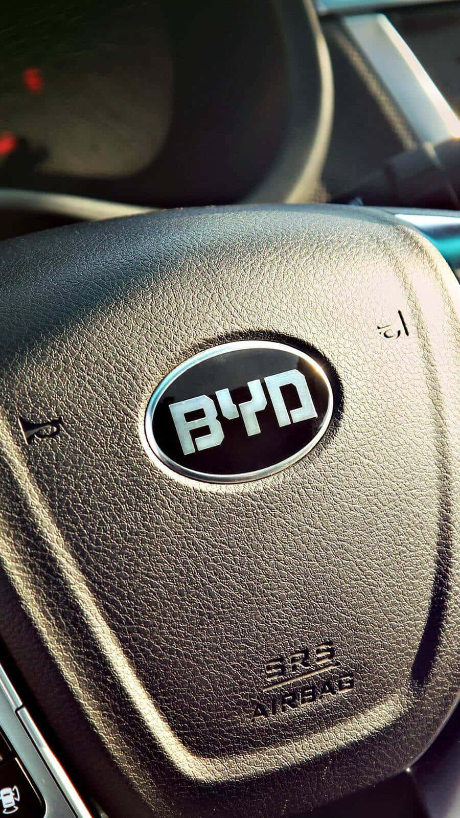 BYD, steering wheel, black leather, HD Phone Wallpaper