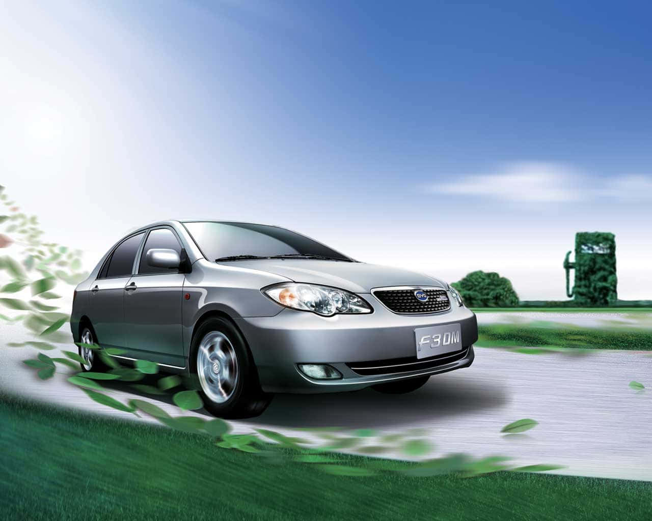 BYD, silver sedan, highway, HD Desktop Wallpaper