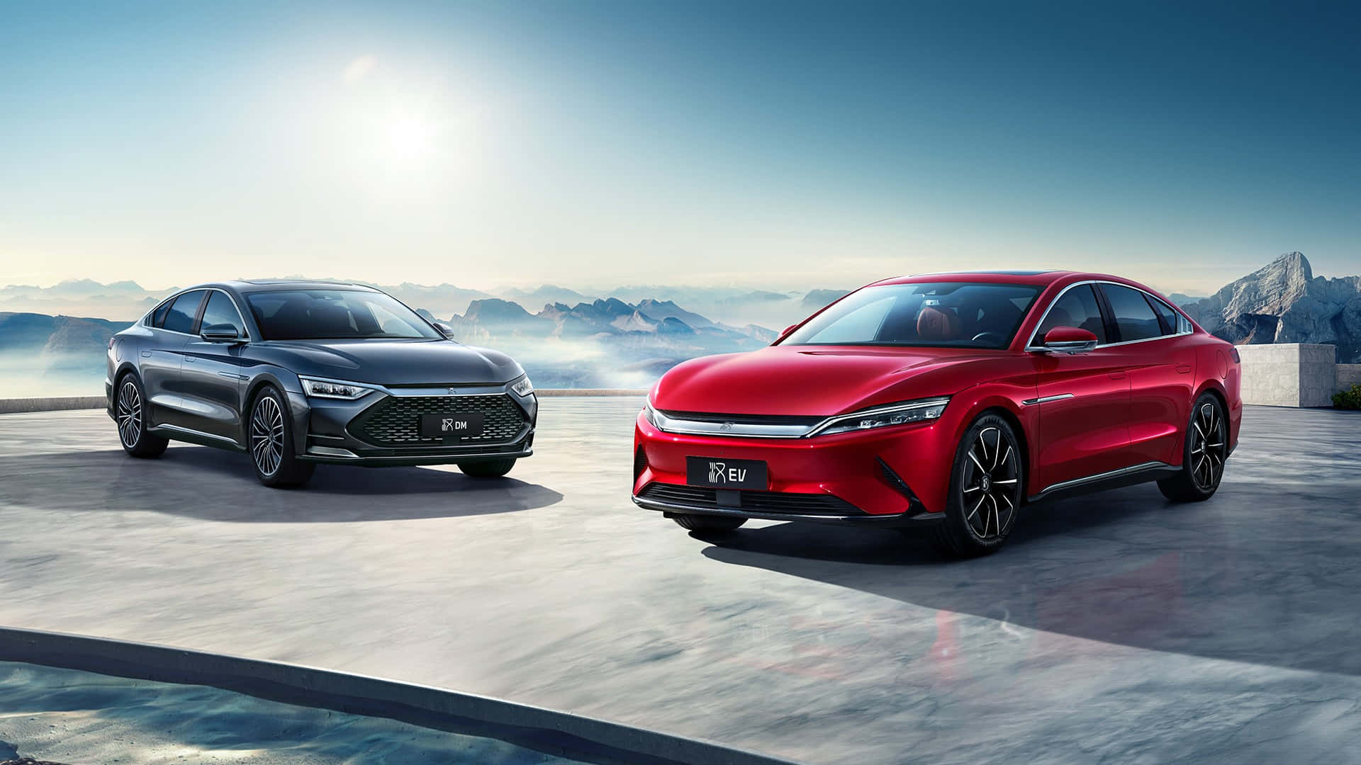 BYD, red, gray, Full HD Desktop Wallpaper