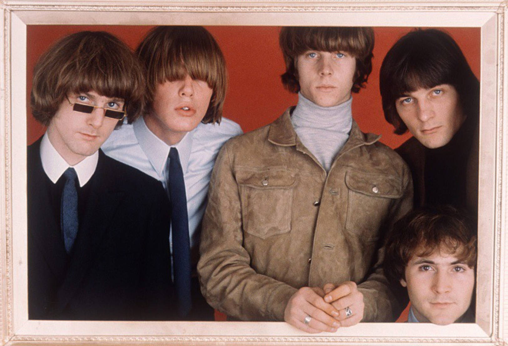 The Byrds, 1960s mod fashion, solid red backdrop, HD Desktop Wallpaper