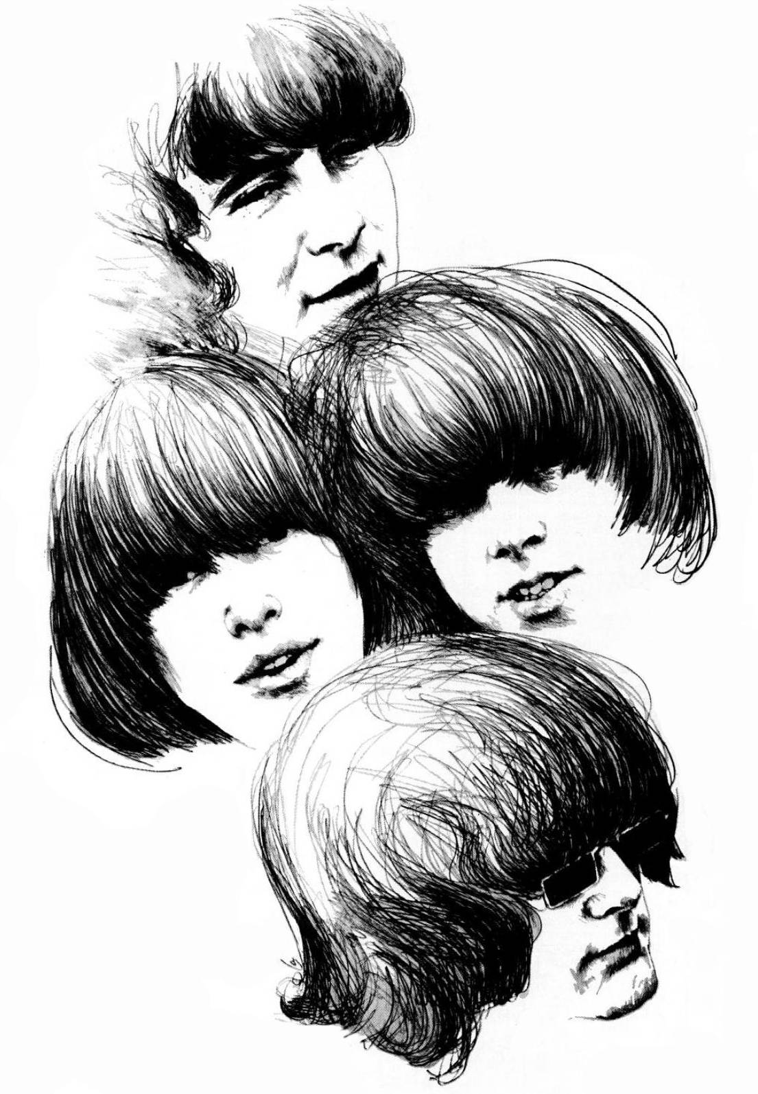 The Byrds, bobbed hair, black ink strokes, HD Phone Wallpaper