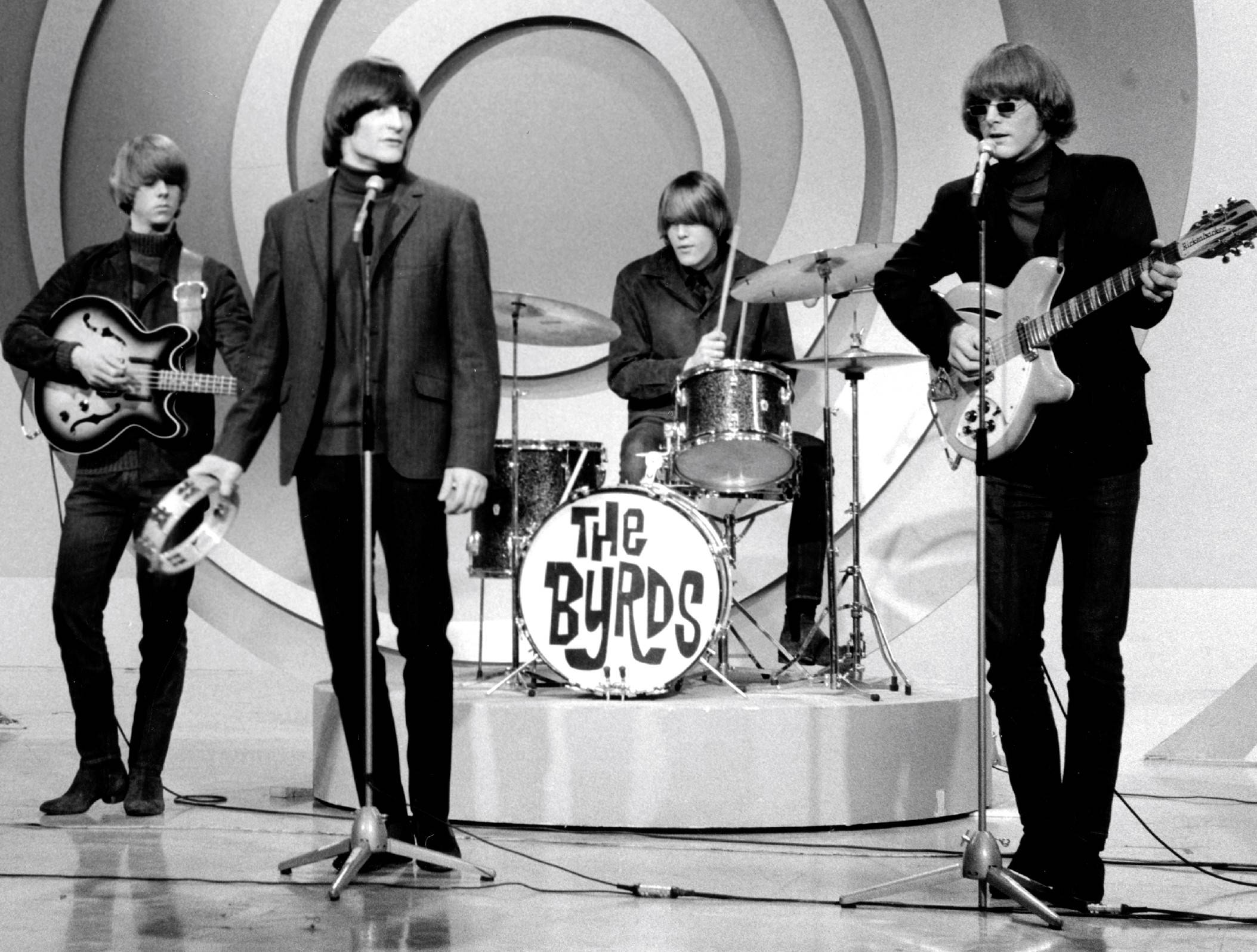 The Byrds, 60s Performance, black and white, Full HD Desktop Wallpaper