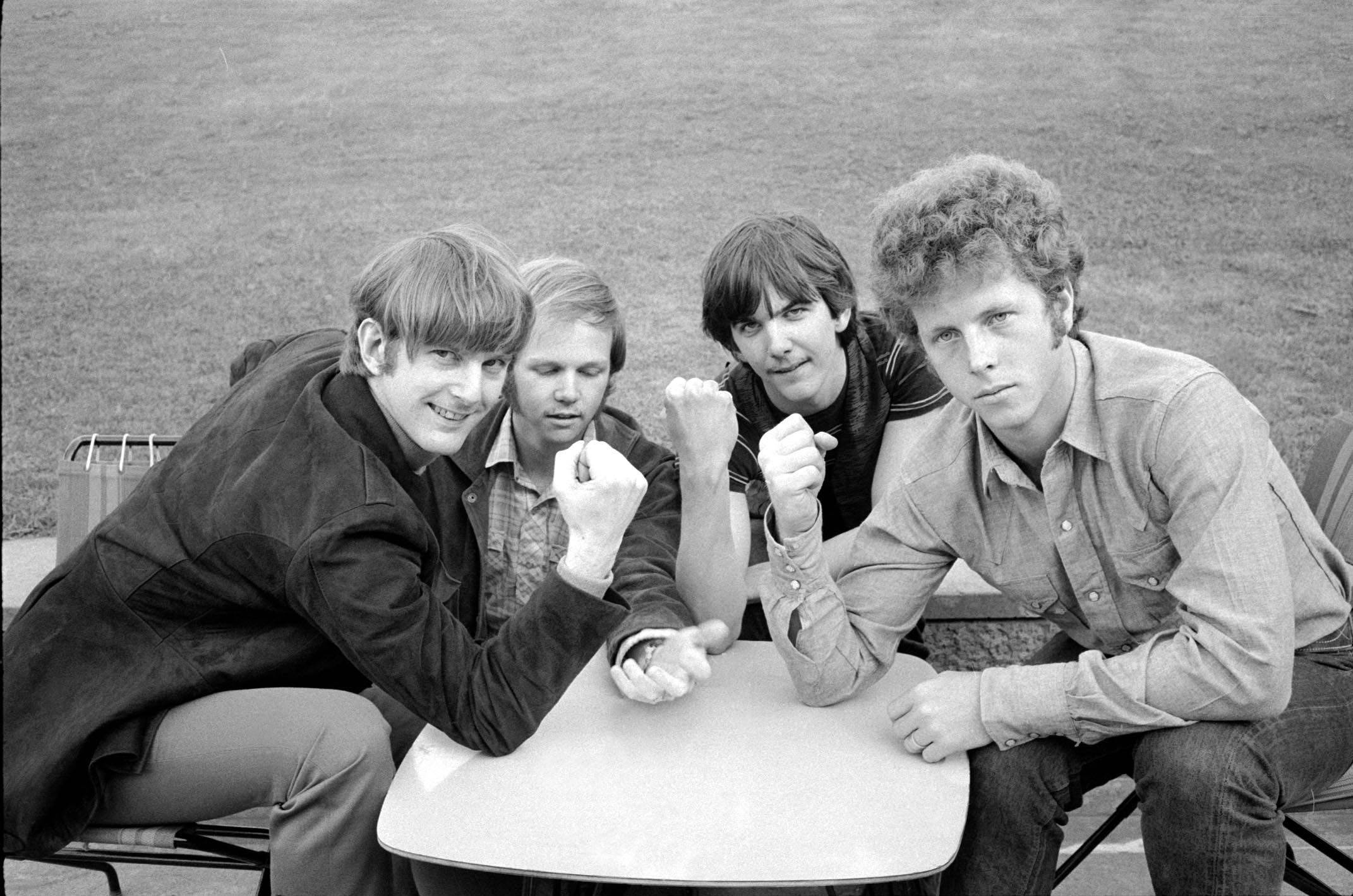 The Byrds, arm wrestling, vintage attire, Full HD Desktop Wallpaper