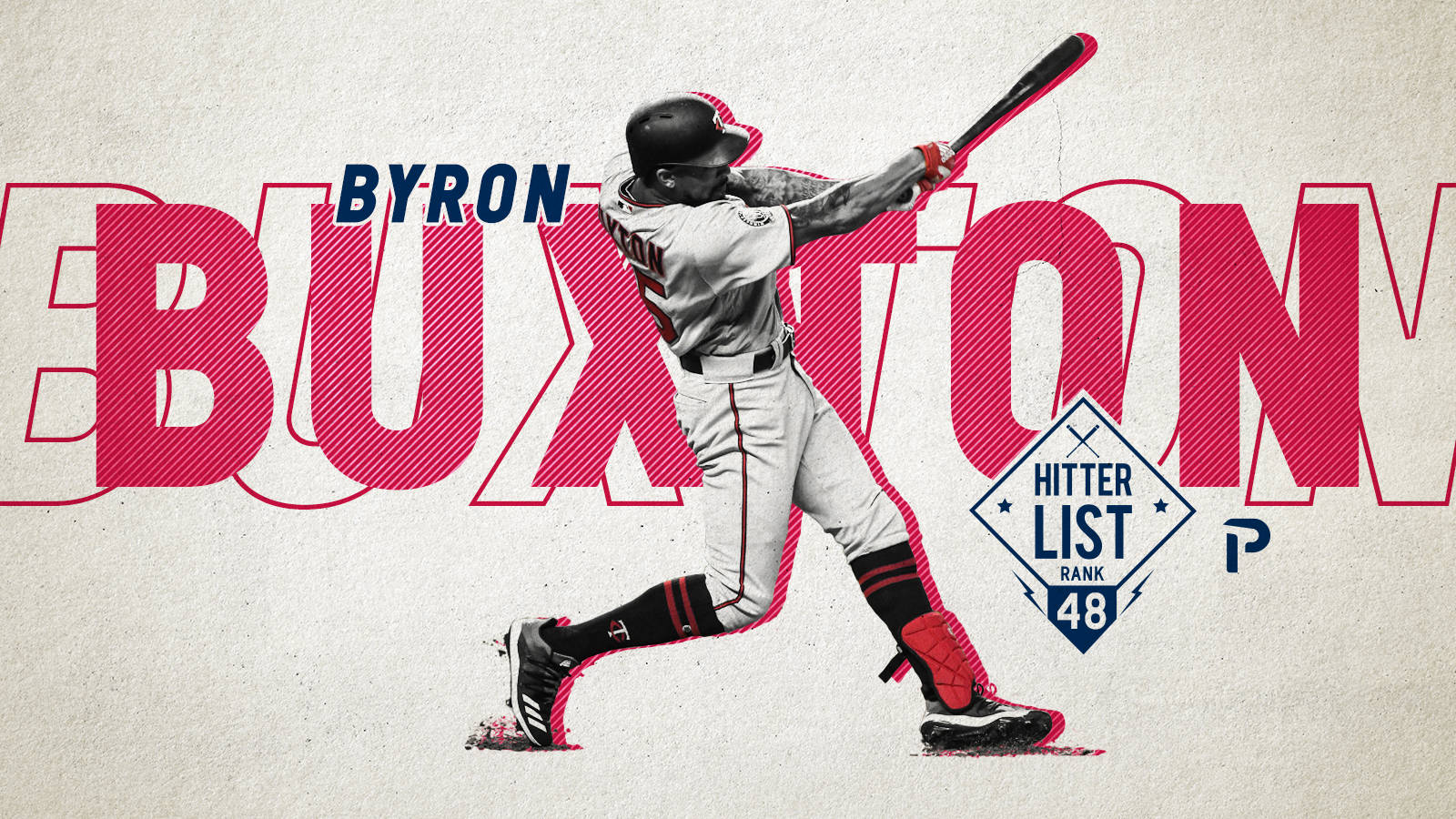Byron Buxton, pink typography, Hitter List Rank 48, HD Desktop Wallpaper