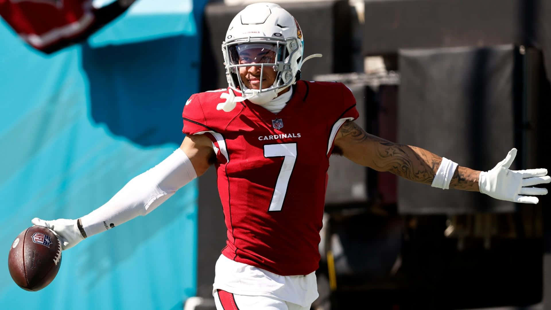 Byron Murphy, NFL Cornerback, red Cardinals jersey, Full HD Desktop Wallpaper