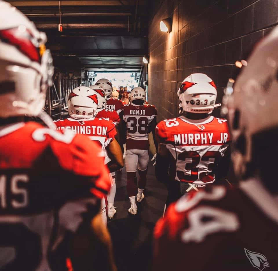Byron Murphy, NFL cornerback, red and white uniforms, SD Desktop Wallpaper