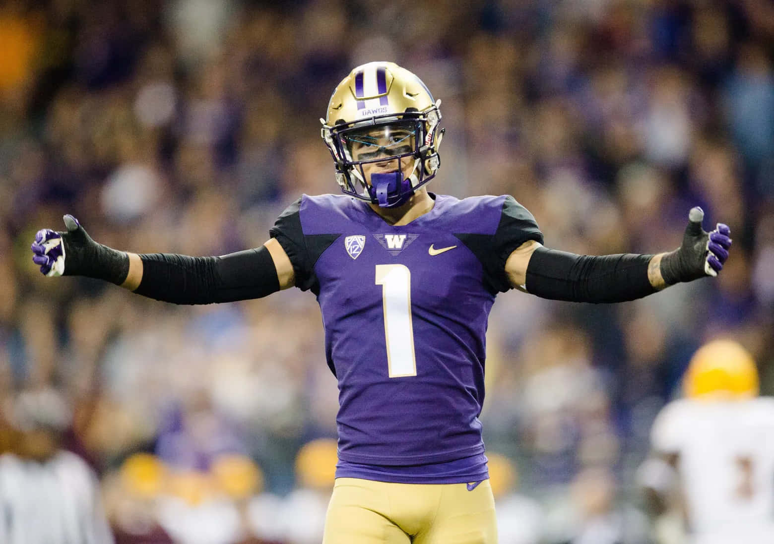 Byron Murphy, purple and gold uniform, number one, HD Desktop Wallpaper