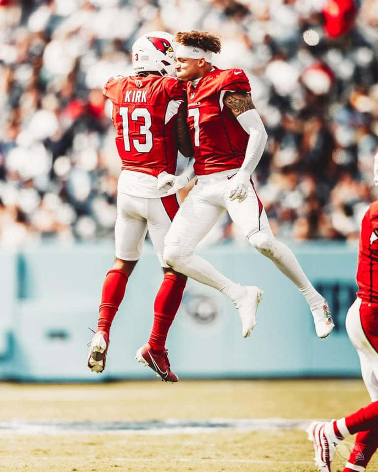 Byron Murphy, football players, red uniforms, SD Phone Wallpaper