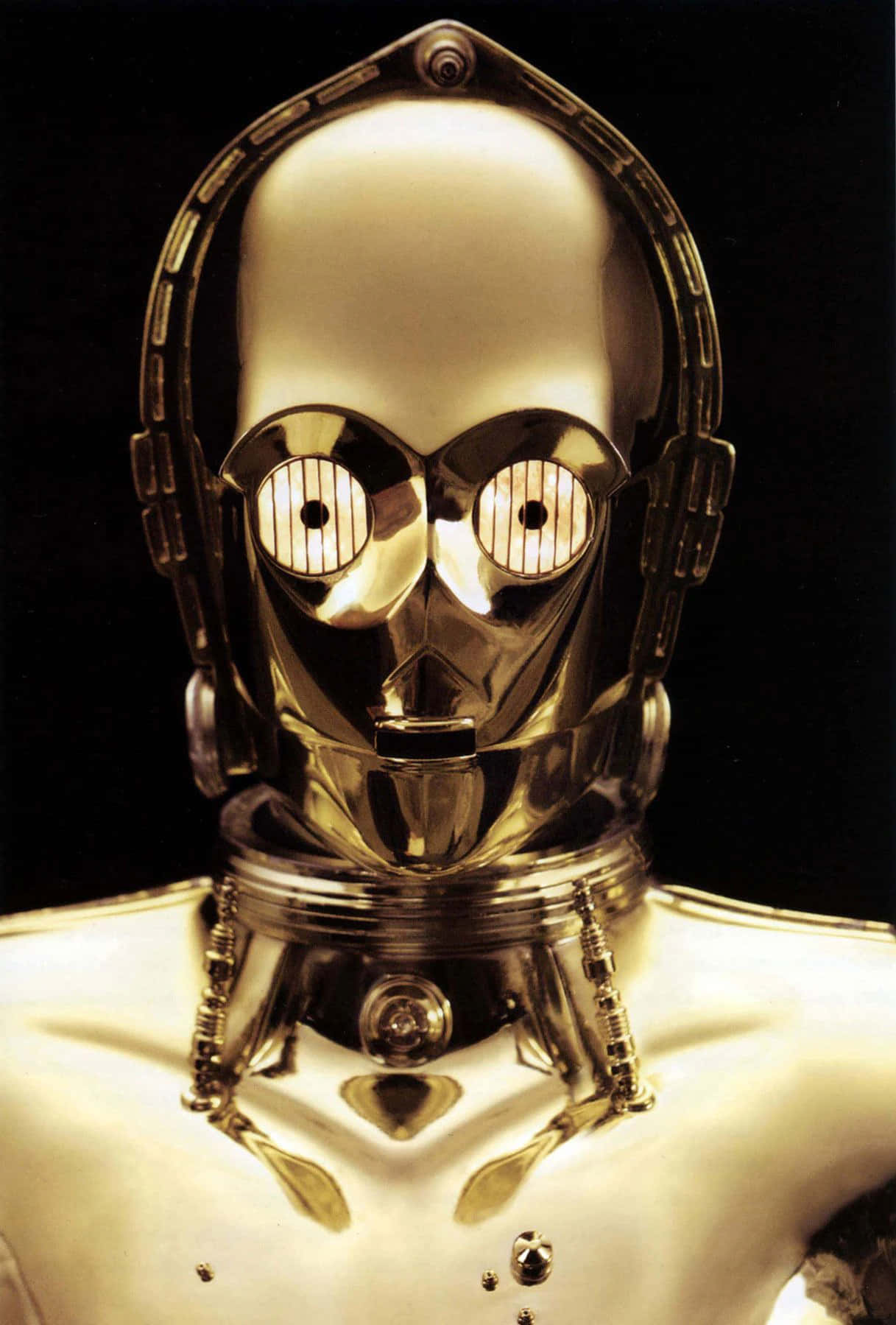 C-3PO, shiny gold, glowing striped eyes, HD Phone Wallpaper