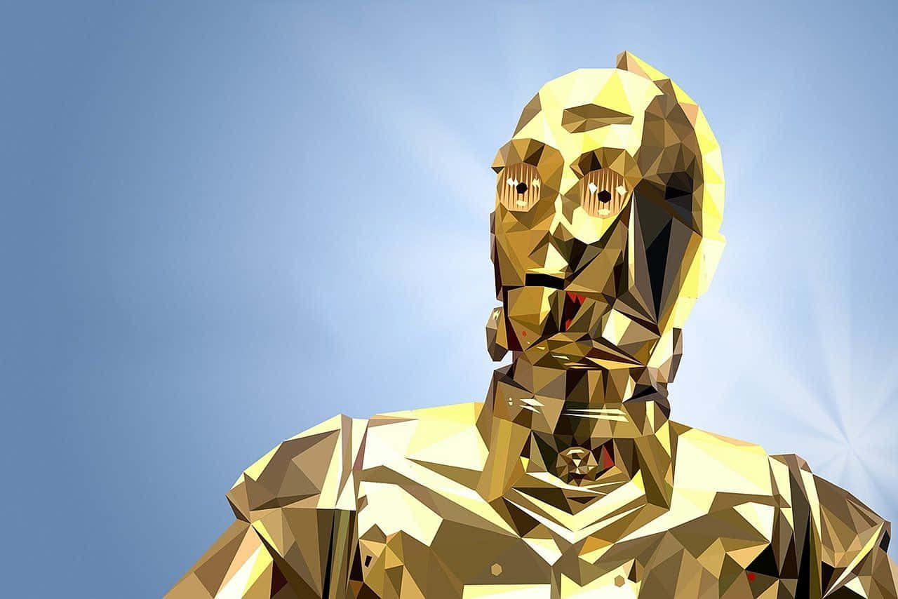 C-3PO, golden droid, geometric facets, HD Desktop Wallpaper