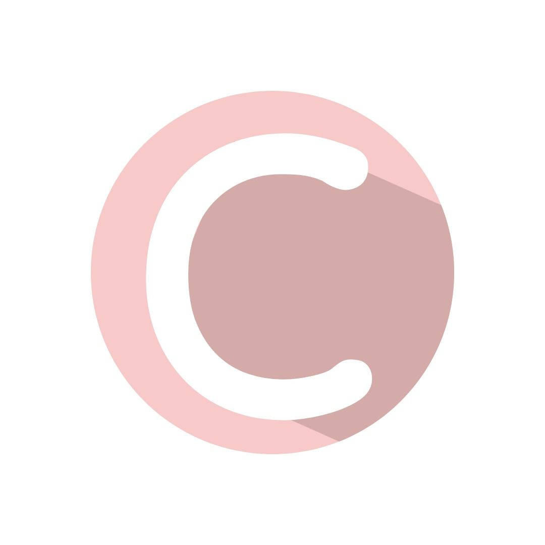 minimalist, pink, letter C, SD Desktop Wallpaper