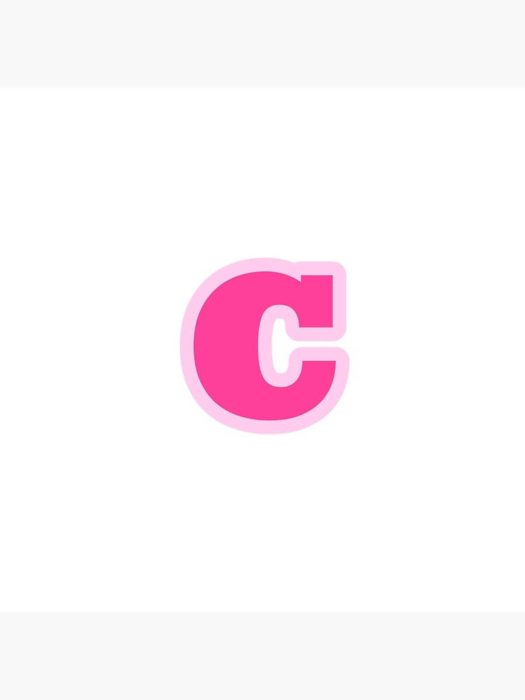 Letter C, pink, lighter pink outline, SD Phone Wallpaper