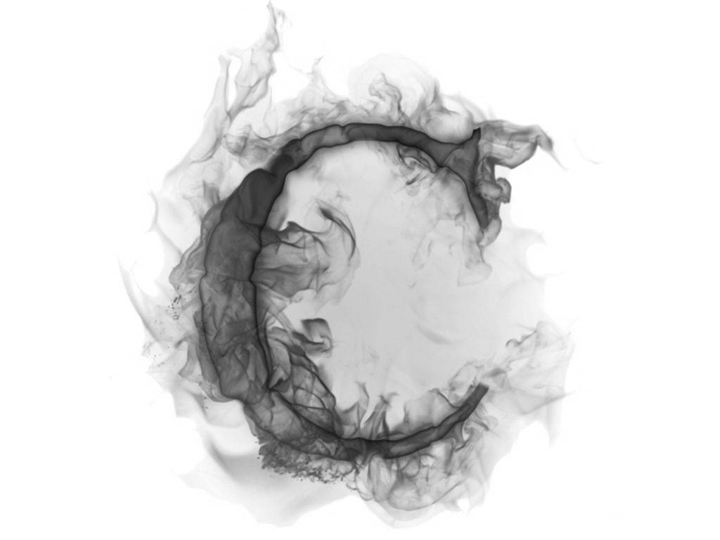 Greyscale Smoke Letter C, monochrome, swirling abstract smoke ring, SD Desktop Wallpaper