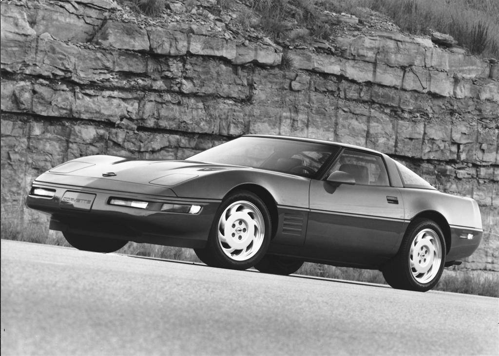 C4 Corvette, black, white, SD Desktop Wallpaper