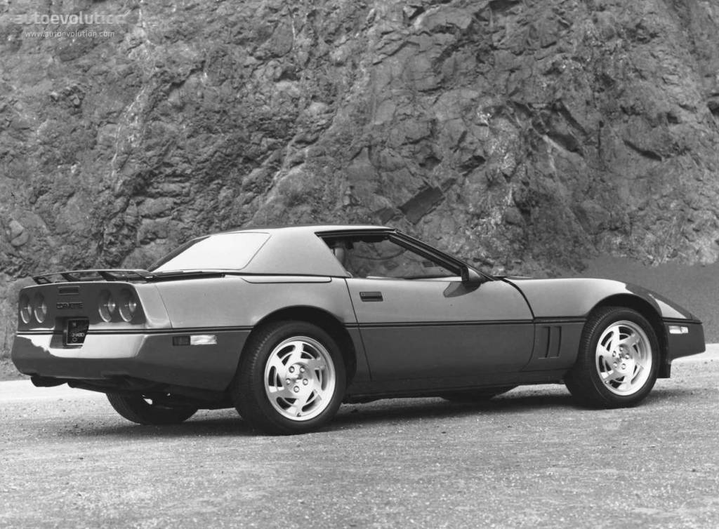 C4 Corvette, monochrome, black and silver, SD Desktop Wallpaper