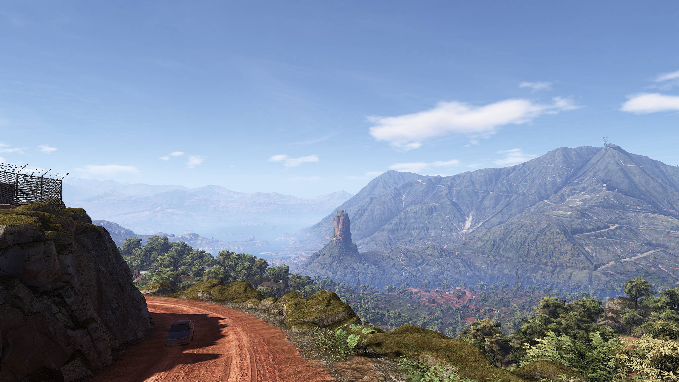 Cabo Verde, dirt road, rugged mountain landscape, 2K Desktop Wallpaper