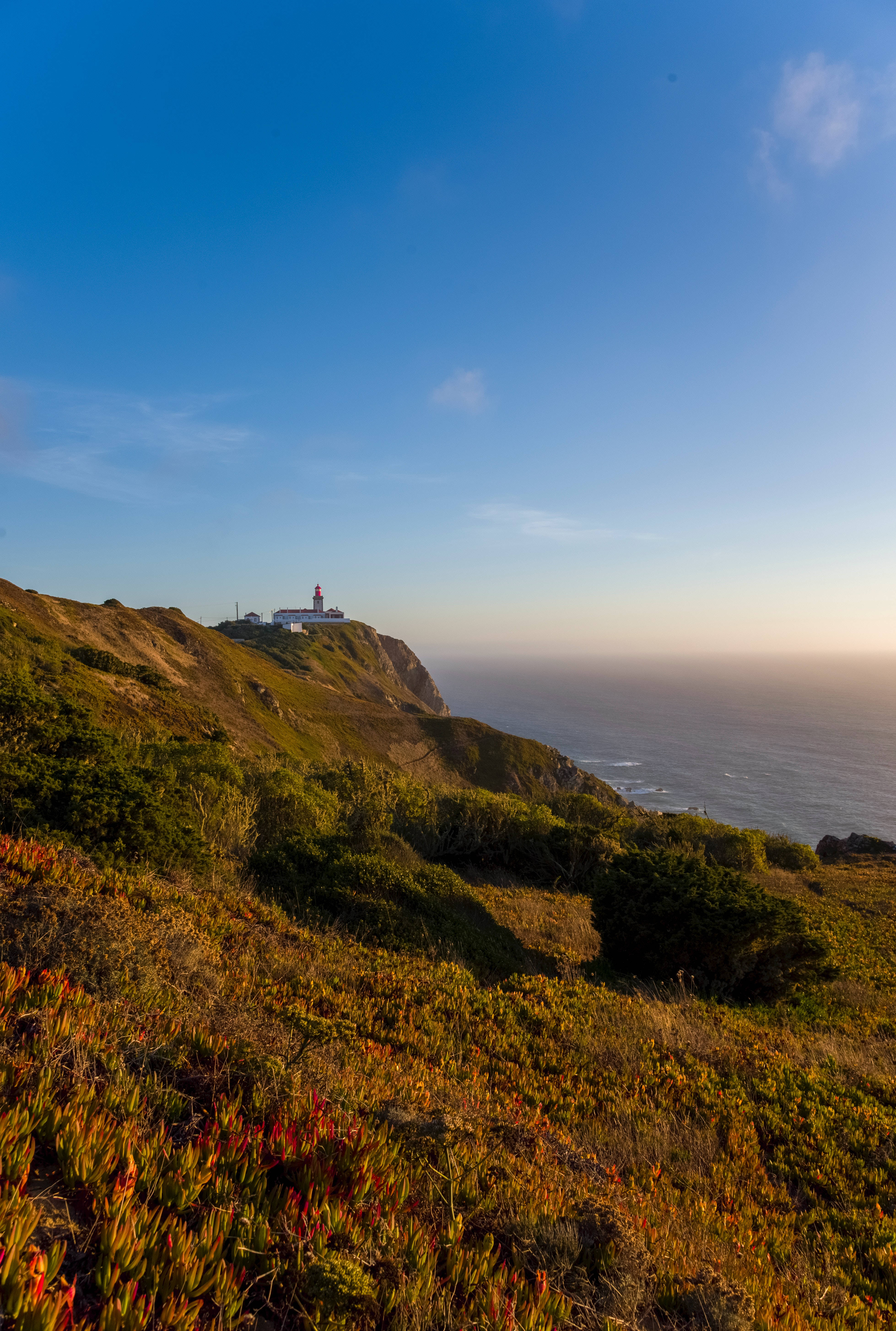 Cabo Verde, golden hour, lighthouse, 5K Phone Wallpaper