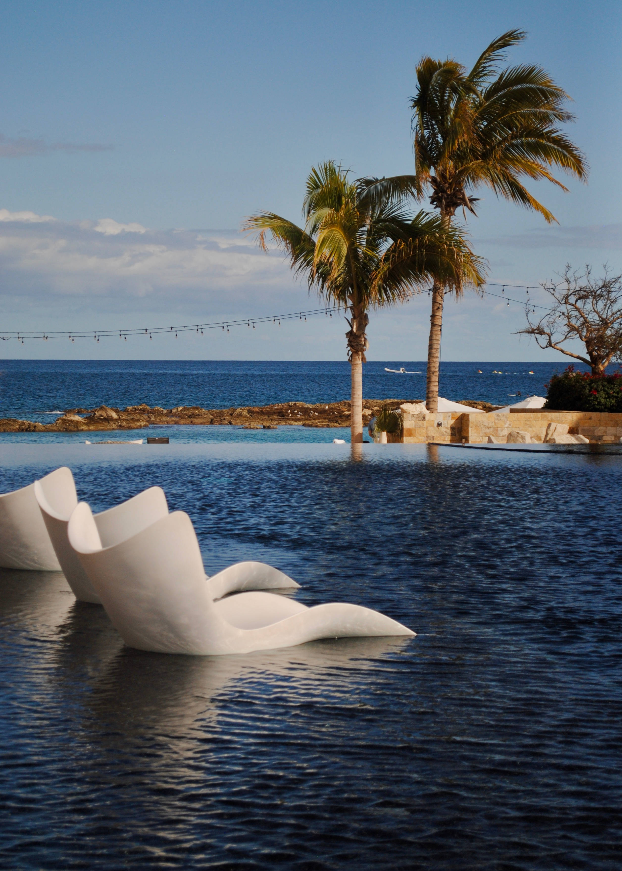 Cabo Verde, infinity pool, deep blue, 2K Phone Wallpaper
