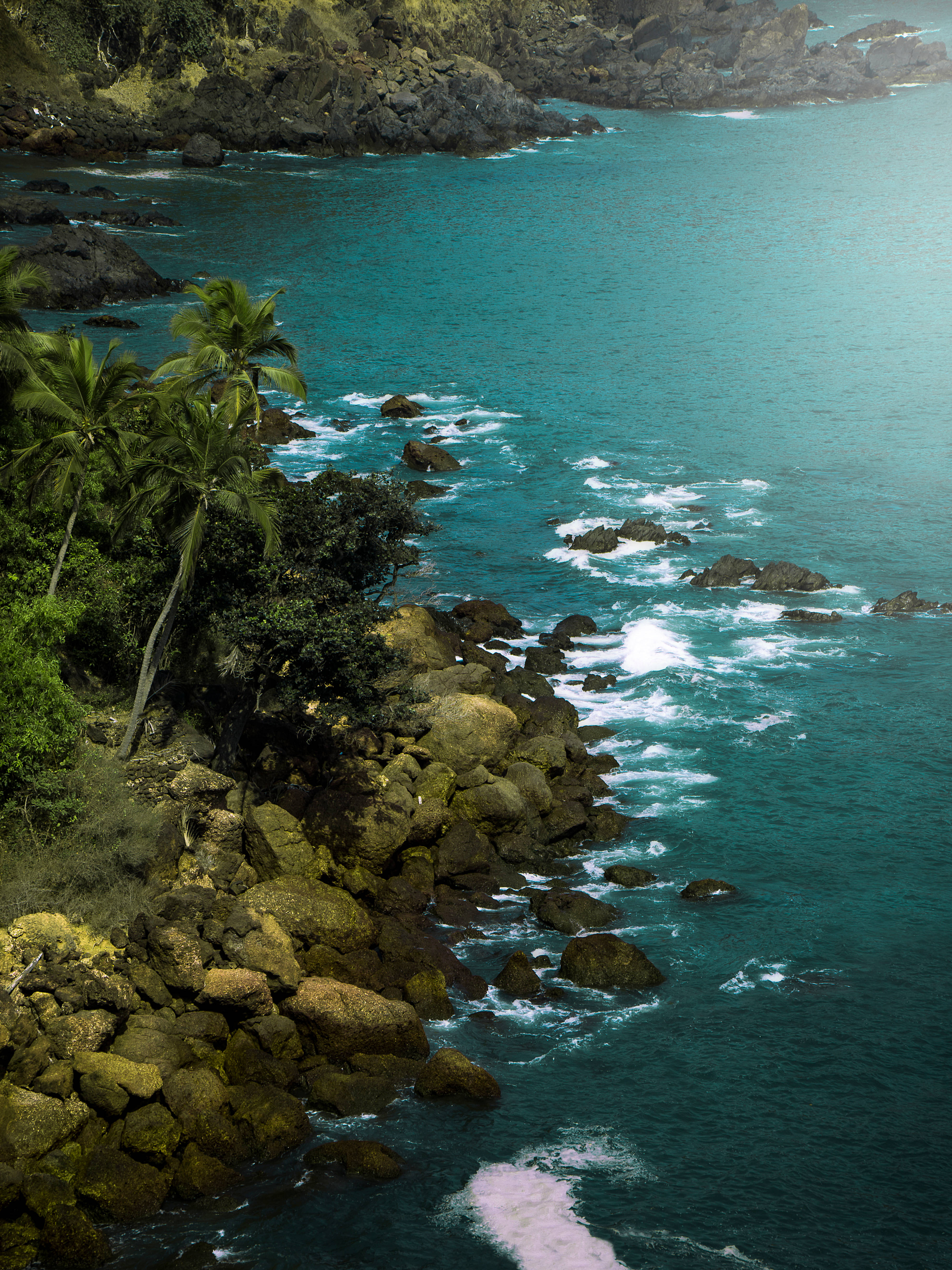 Cabo Verde, turquoise ocean, rugged cliffs, 4K Phone Wallpaper