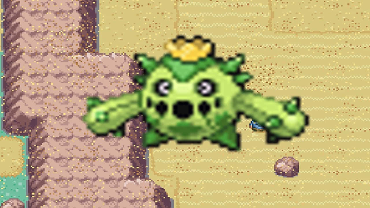 Cacnea, pixelated, green, HD Desktop Wallpaper