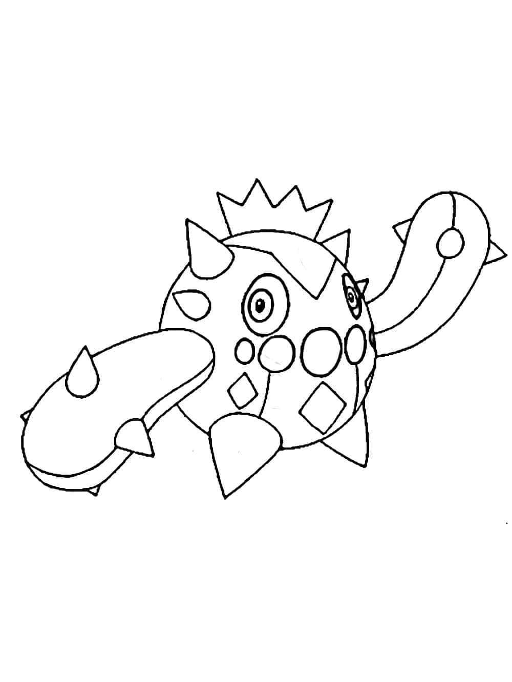 Cacnea, black and white line drawing, spiky cartoon creature, HD Phone Wallpaper