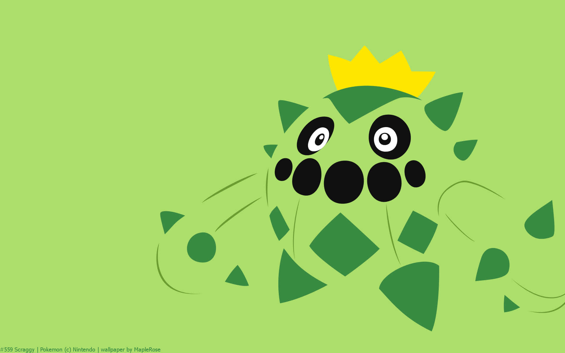 Cacnea, green Pokémon, yellow crown, Full HD Desktop Wallpaper