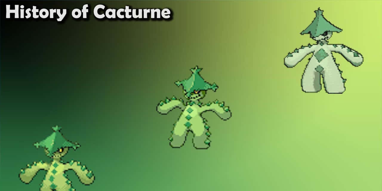 Cacturne, pixelated, gradient green background, HD Desktop Wallpaper