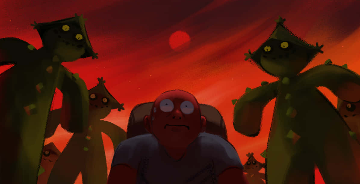 Cacturne, man, green creatures, SD Desktop Wallpaper