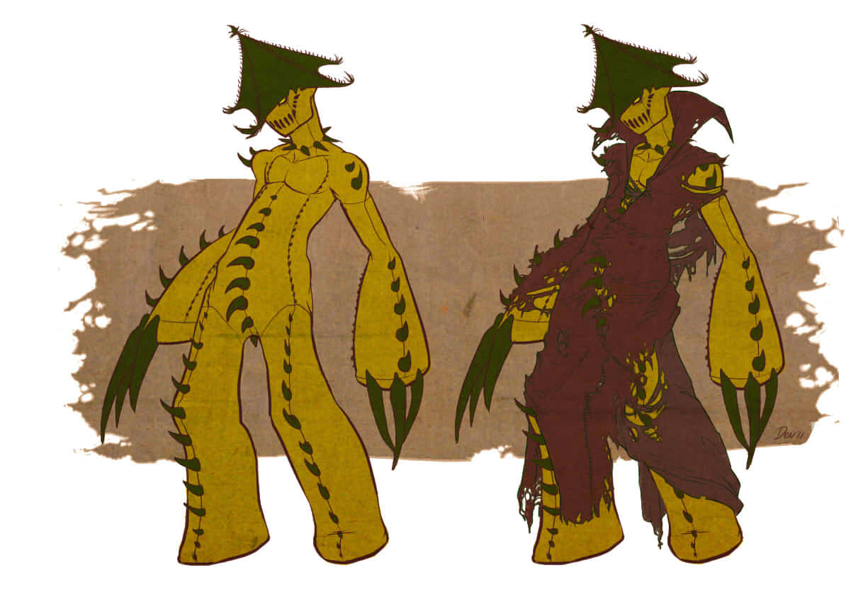 Cacturne, stitched humanoid figures, jagged hats, SD Desktop Wallpaper