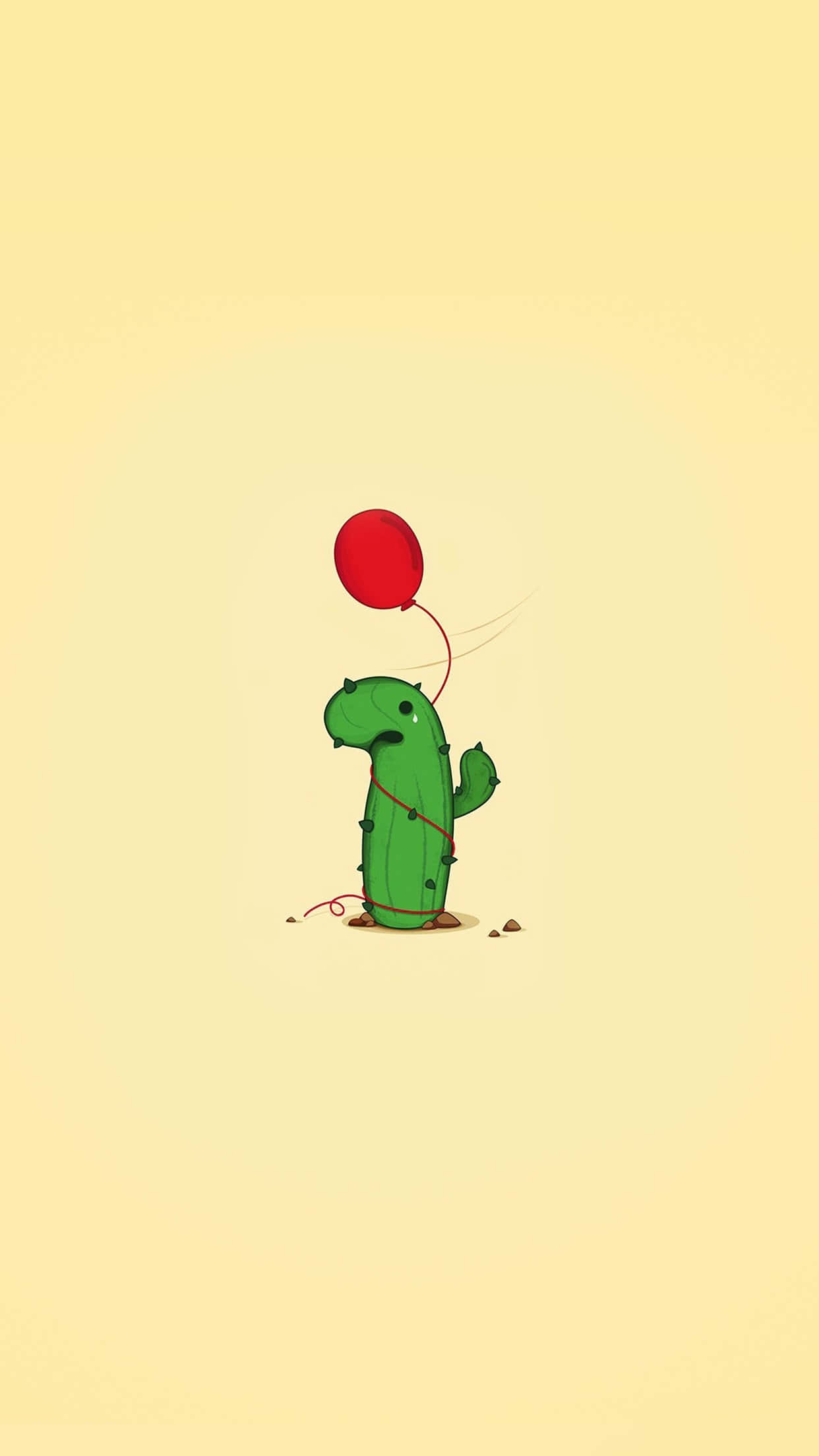 cute cactus, green cartoon cactus, sad face, Full HD Phone Wallpaper
