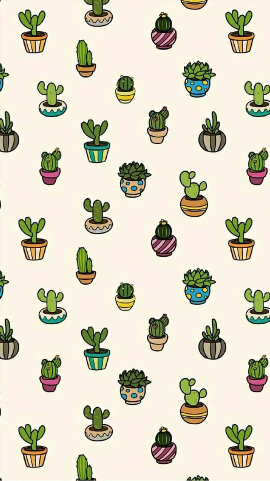 cactus plants, colorful pots, soft beige background, HD Phone Wallpaper