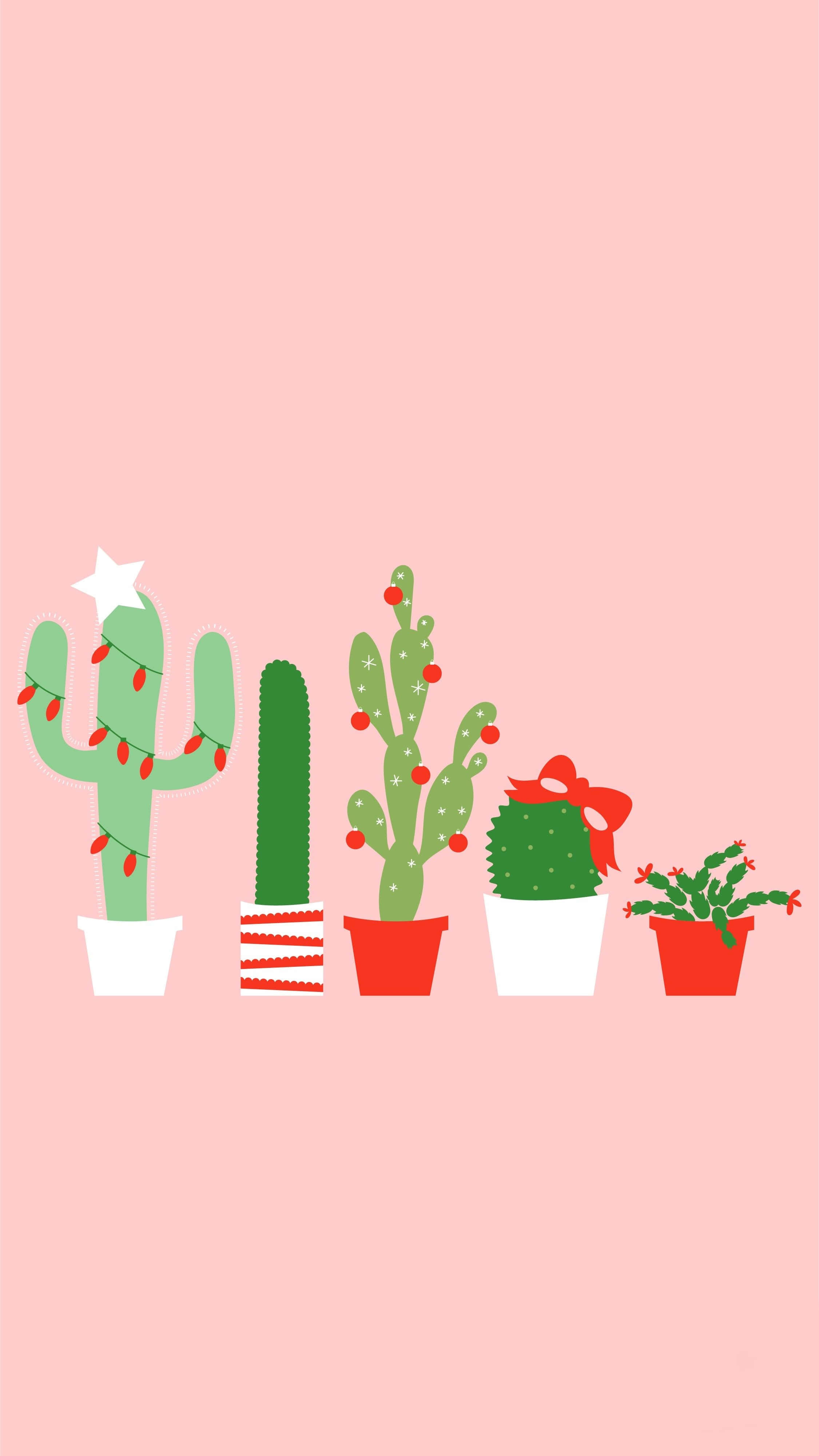 cactus, iPhone, cartoon cacti, 4K Phone Wallpaper