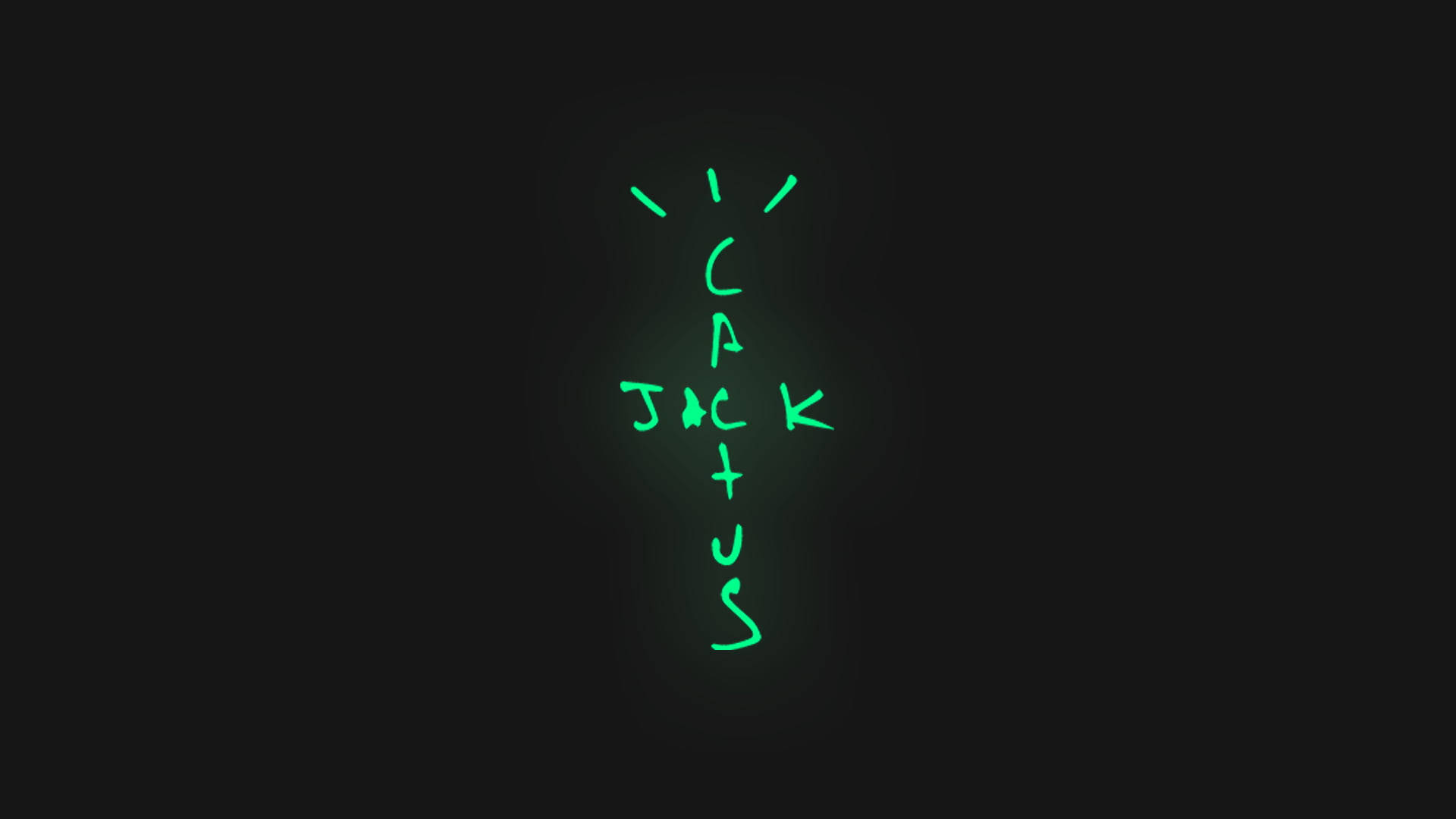 Cactus Jack, glowing green neon sign, Cactus, Full HD Desktop Wallpaper