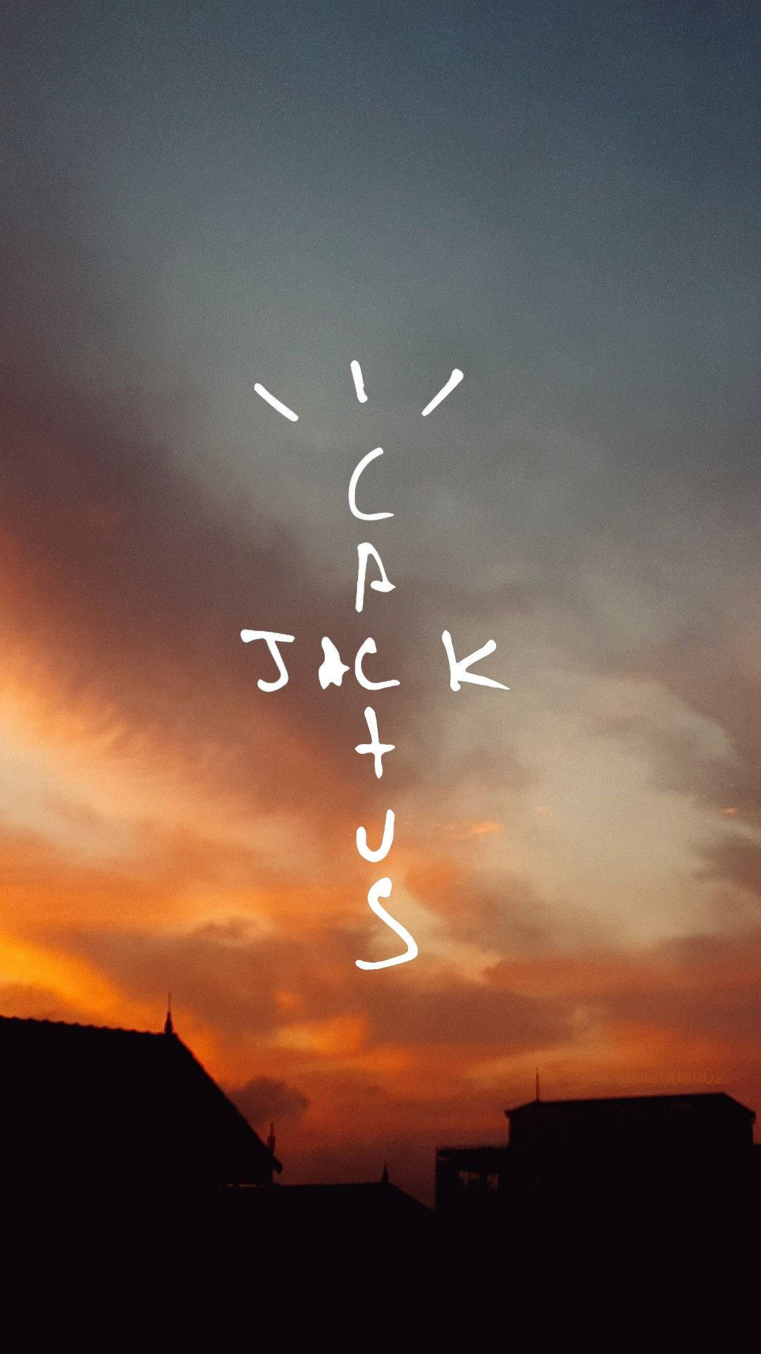 Cactus Jack, Sunset, orange and blue hues, Full HD Phone Wallpaper