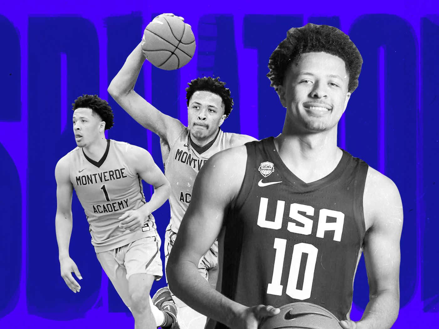 Cade Cunningham, monochrome jerseys, bold purple background, HD Desktop Wallpaper