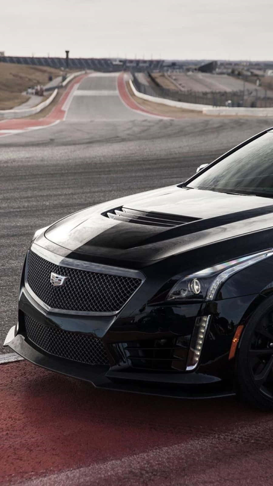 Cadillac CTS, black, racetrack, HD Phone Wallpaper