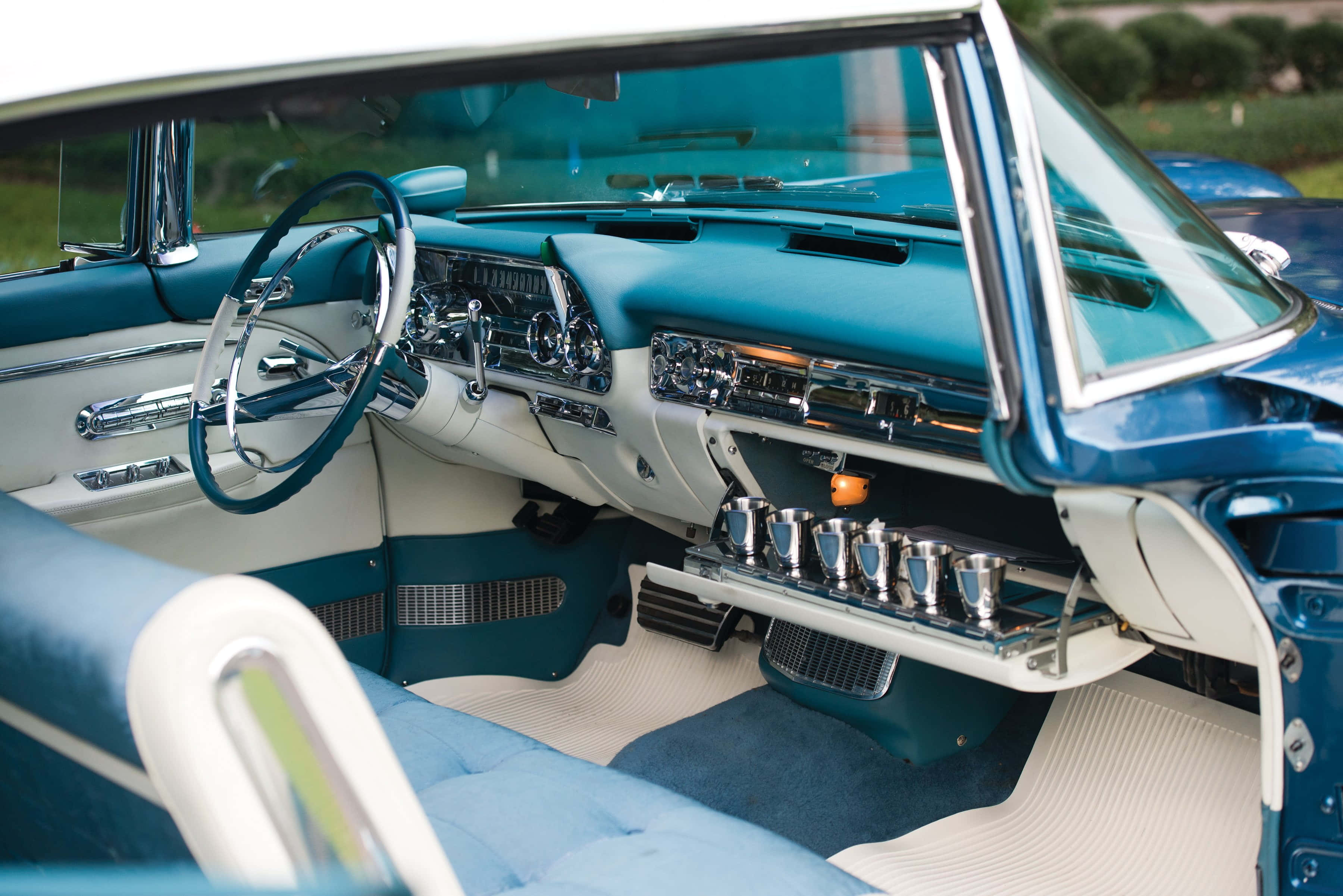 Cadillac Eldorado, teal, cream, 2K Desktop Wallpaper