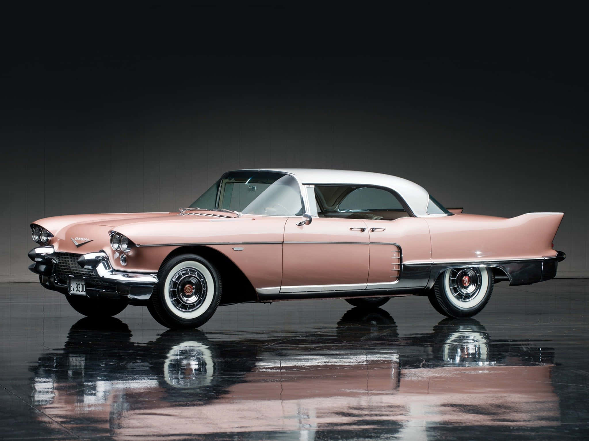 Cadillac Eldorado, pink and white, chrome details, Full HD Desktop Wallpaper