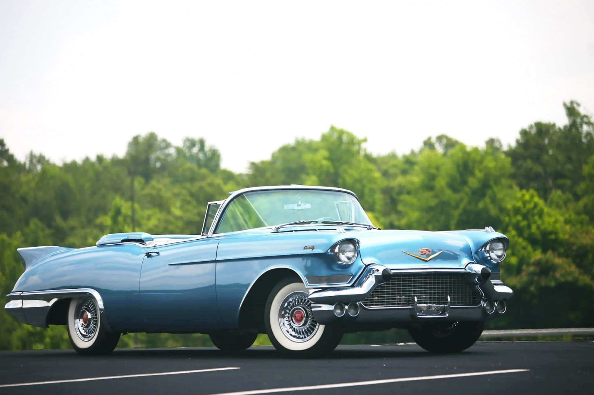 Cadillac Eldorado, light blue, chrome accents, Full HD Desktop Wallpaper