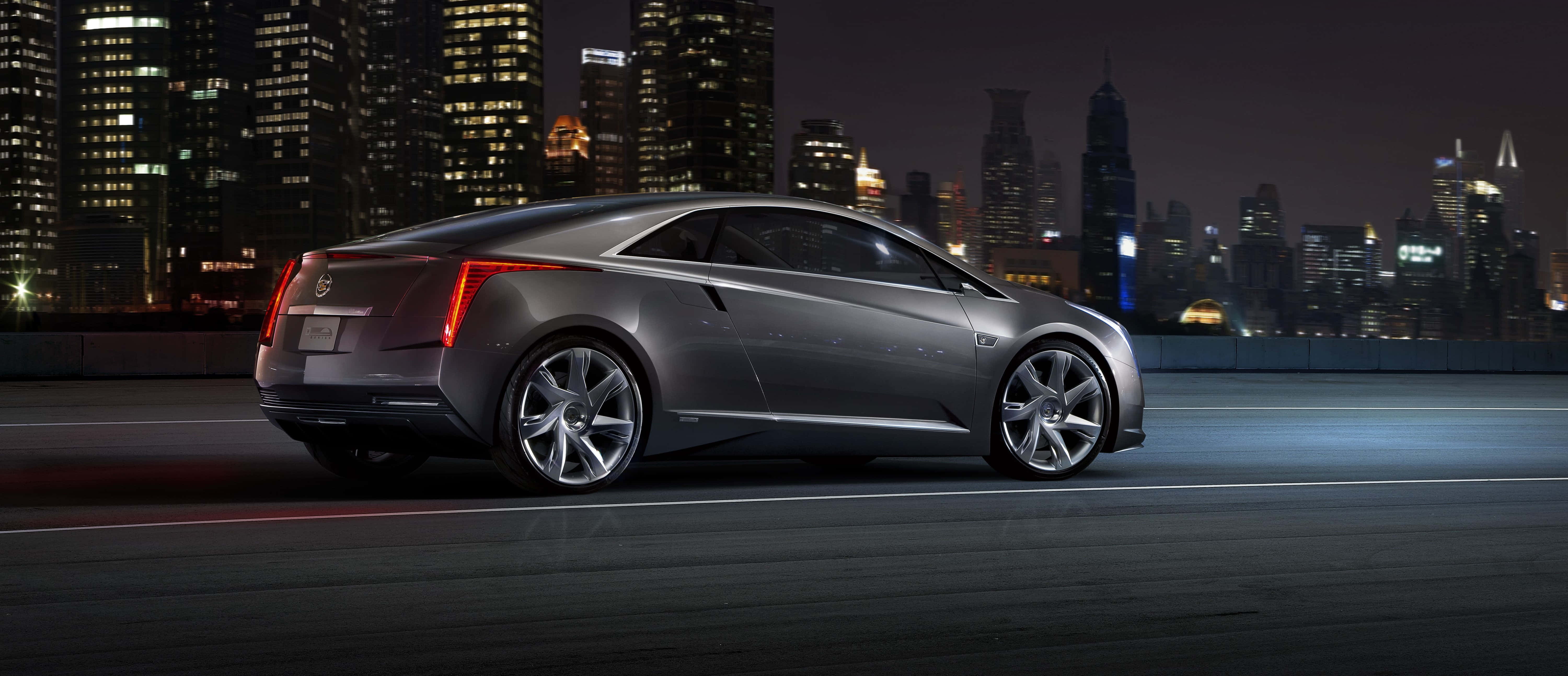 Cadillac ELR, silver, city highway, 5K Desktop Wallpaper