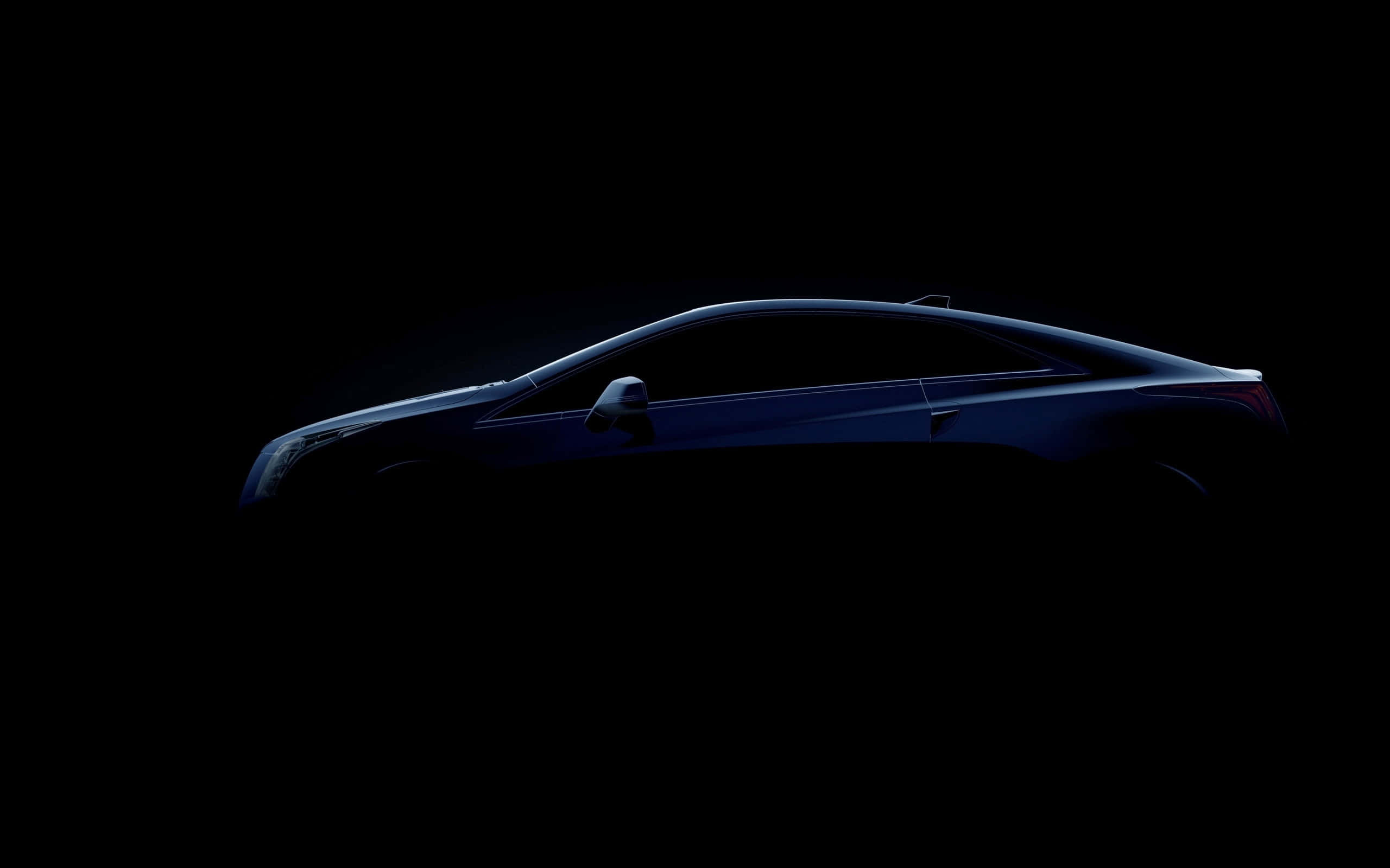 Cadillac ELR, blue, sports car silhouette, 2K Desktop Wallpaper