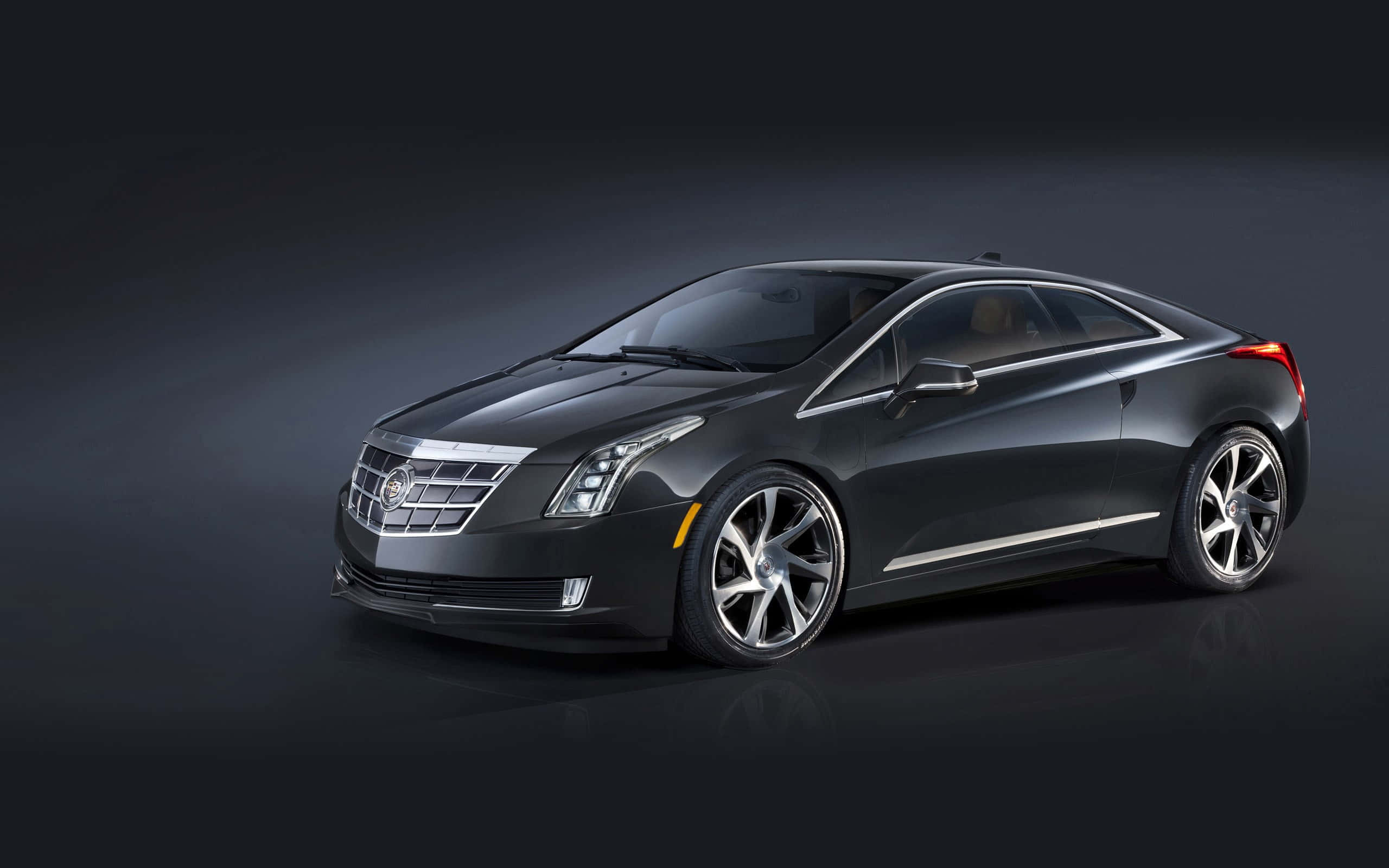 Cadillac ELR, black, studio lights, 2K Desktop Wallpaper