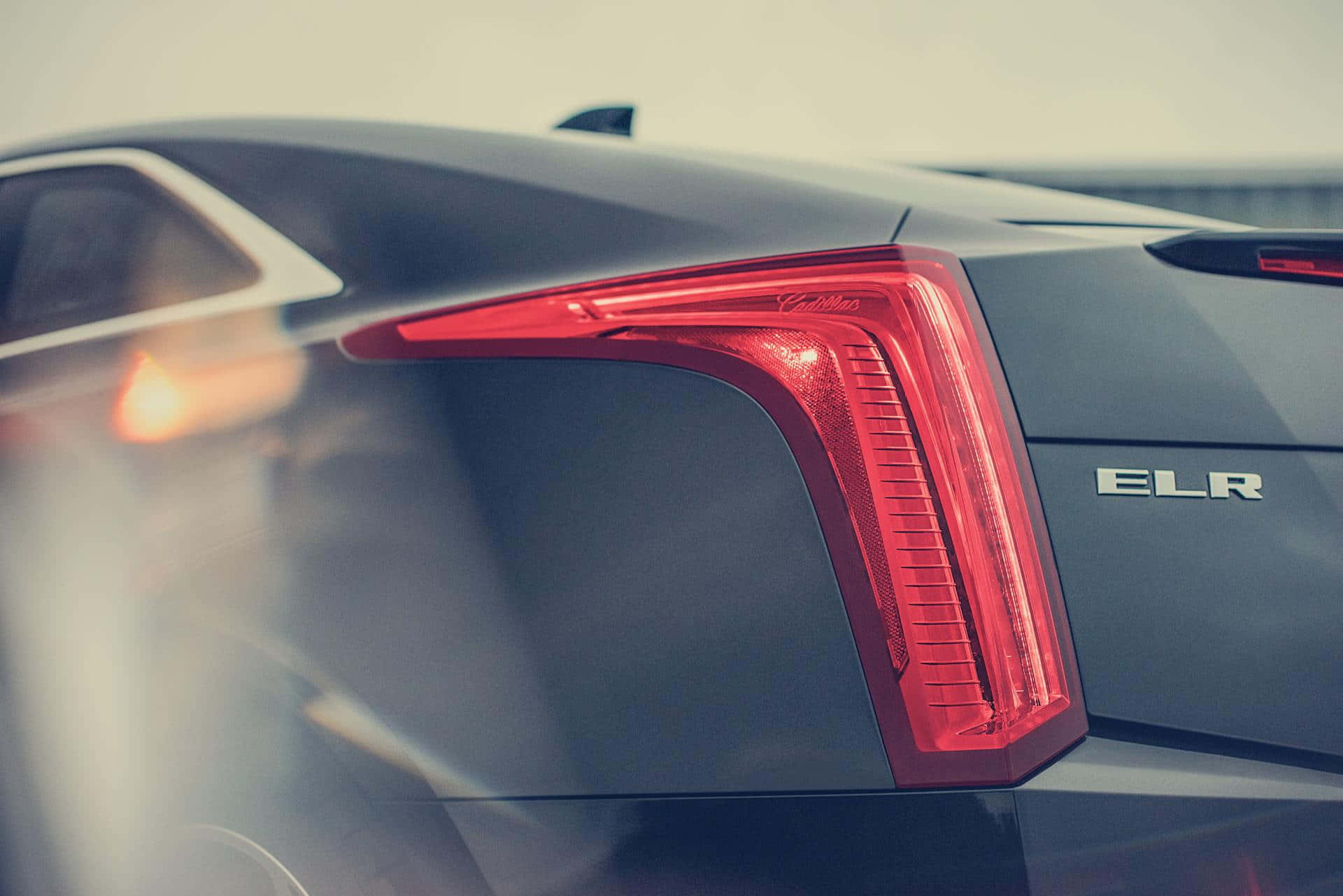 Cadillac ELR, gray, glowing red taillight, Full HD Desktop Wallpaper