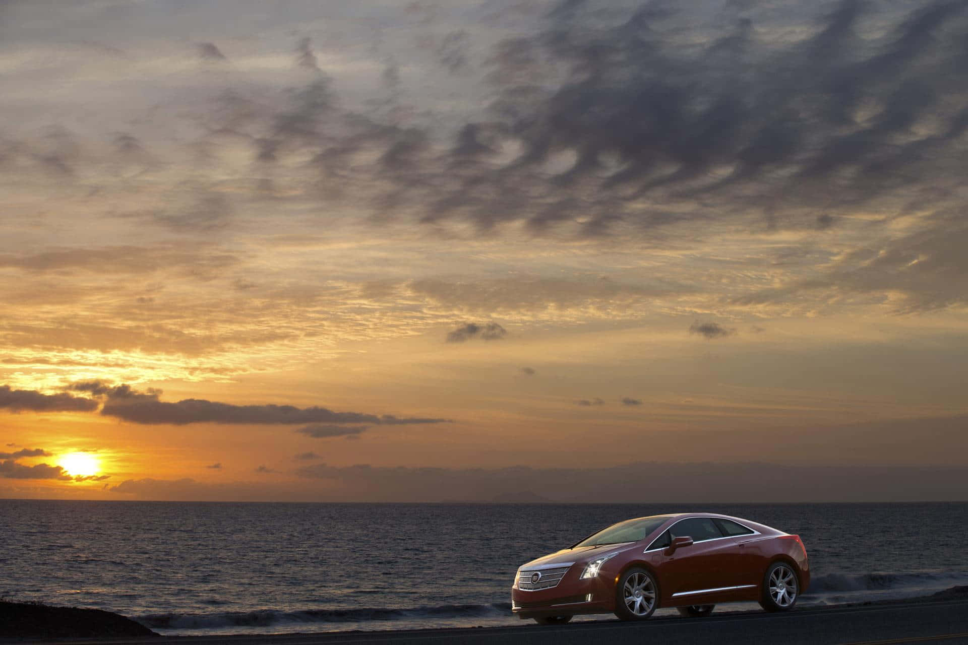 Cadillac ELR, red, luxury coupe, Full HD Desktop Wallpaper